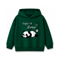 GREEN PANDA FLEECE HOODIE