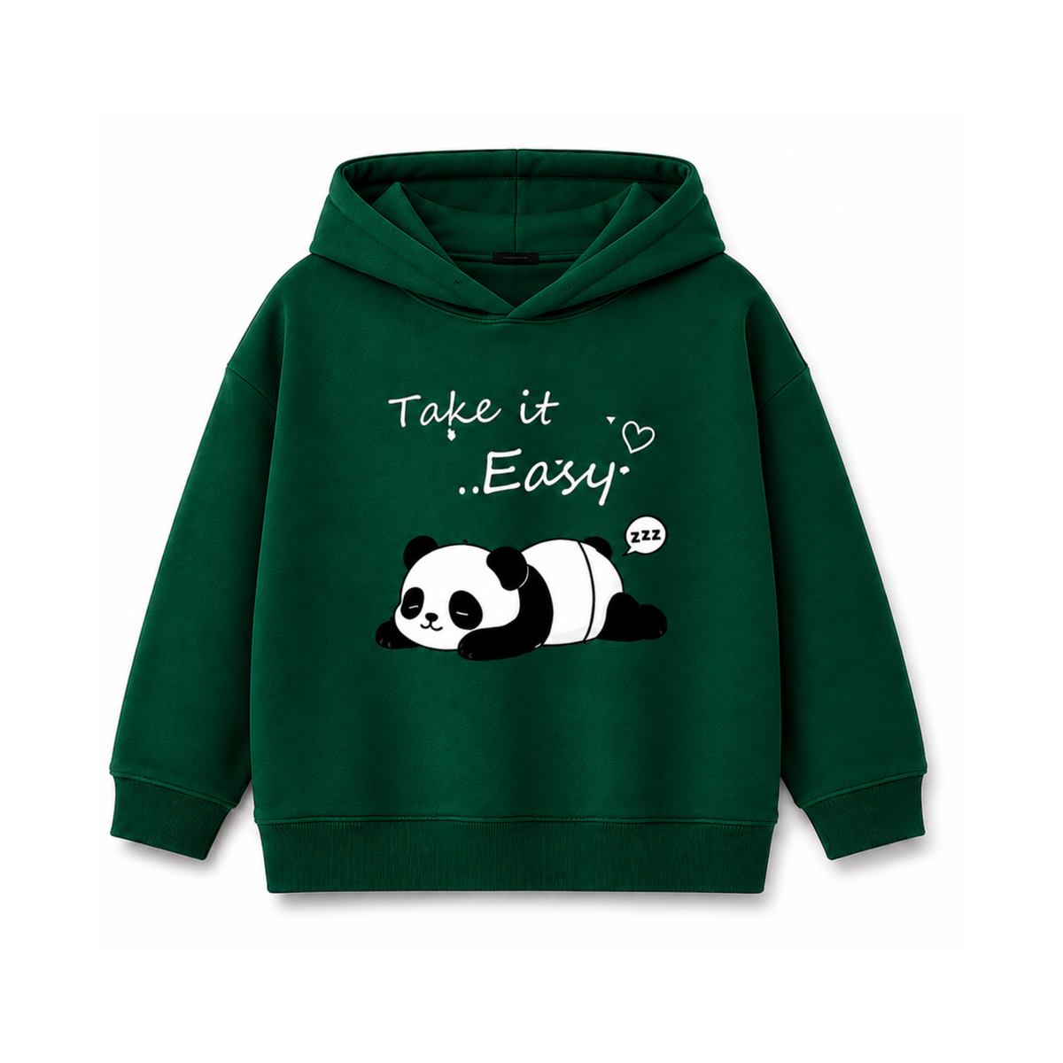 GREEN PANDA FLEECE HOODIE