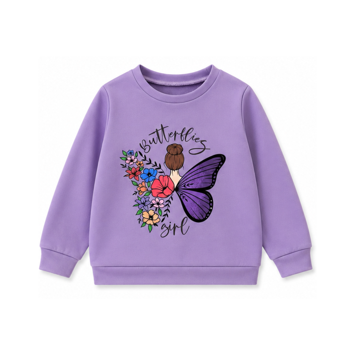 COLORFUL BUTTERFLY FLEECE SWEATSHIRT