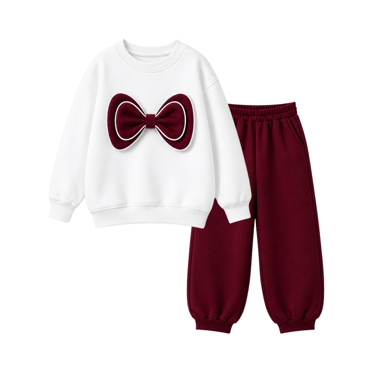 WHITE & MAROON FLEECE TRACKSUIT