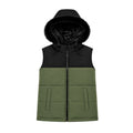 OLIVE SLEEVELESS PUFFER JACKET